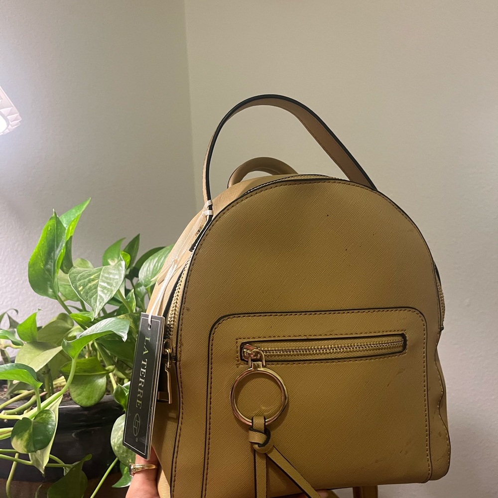 b new york Tan Backpack